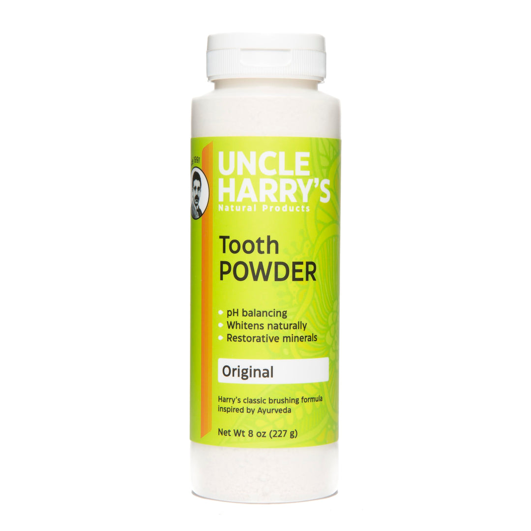 Uncle Harry's All Natural Tooth Powder | Alkalizing Remineralizing Enamel Support & Whitening Toothpaste for Sensitive Teeth | Powder Toothpaste for Gum Health & Fresh Breath (8 oz)