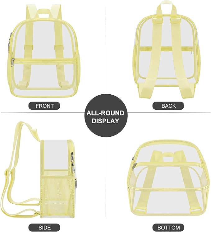 USPECLARE Clear Backpack Stadium Approved 12X11x6, Waterproof Clear Bag Stadium Backpack for Concert Work Sport Event