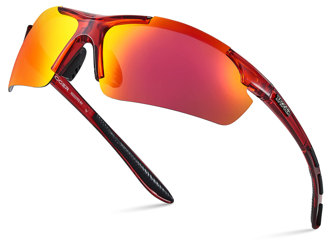 Xagger Polarized Wrap Around Sport Sunglasses for Men Women UV400 Baseball Softball Running Cycling Glasses