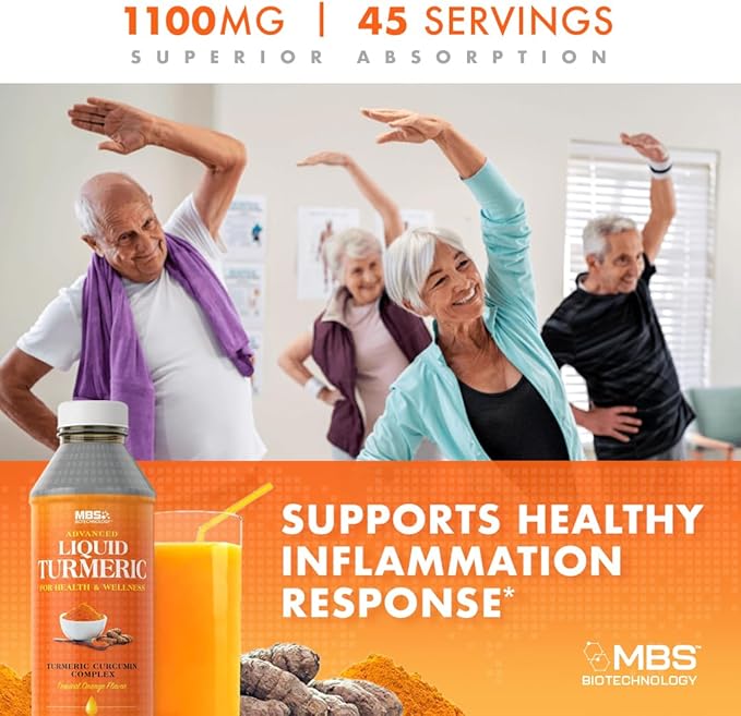 Advanced Liquid Turmeric – High Absorption Curcumin with Black Pepper & Vitamin D3 for Maximum Bioavailability – Joint, Inflammation & Immune Support – 20 fl oz