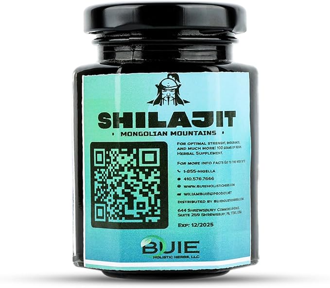Buie Authentic Mongolian Shilajit | from Altai Mountains | Pure Shilajit Resin | Natural Source of Fulvic Humic Blend | Ayurvedic Rasayana Rejuvenation Herbal Supplement | 100 GMS (3.5 Fl oz)