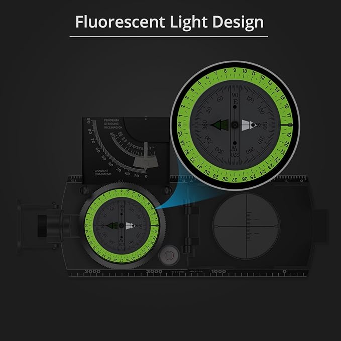 Proster IP65 Compass Hiking Survival - Lensatic Sighting Compass for Camping Navigation, Compass with Clinometer & Carry Bag for Camping Hunting Hiking Geology Activities