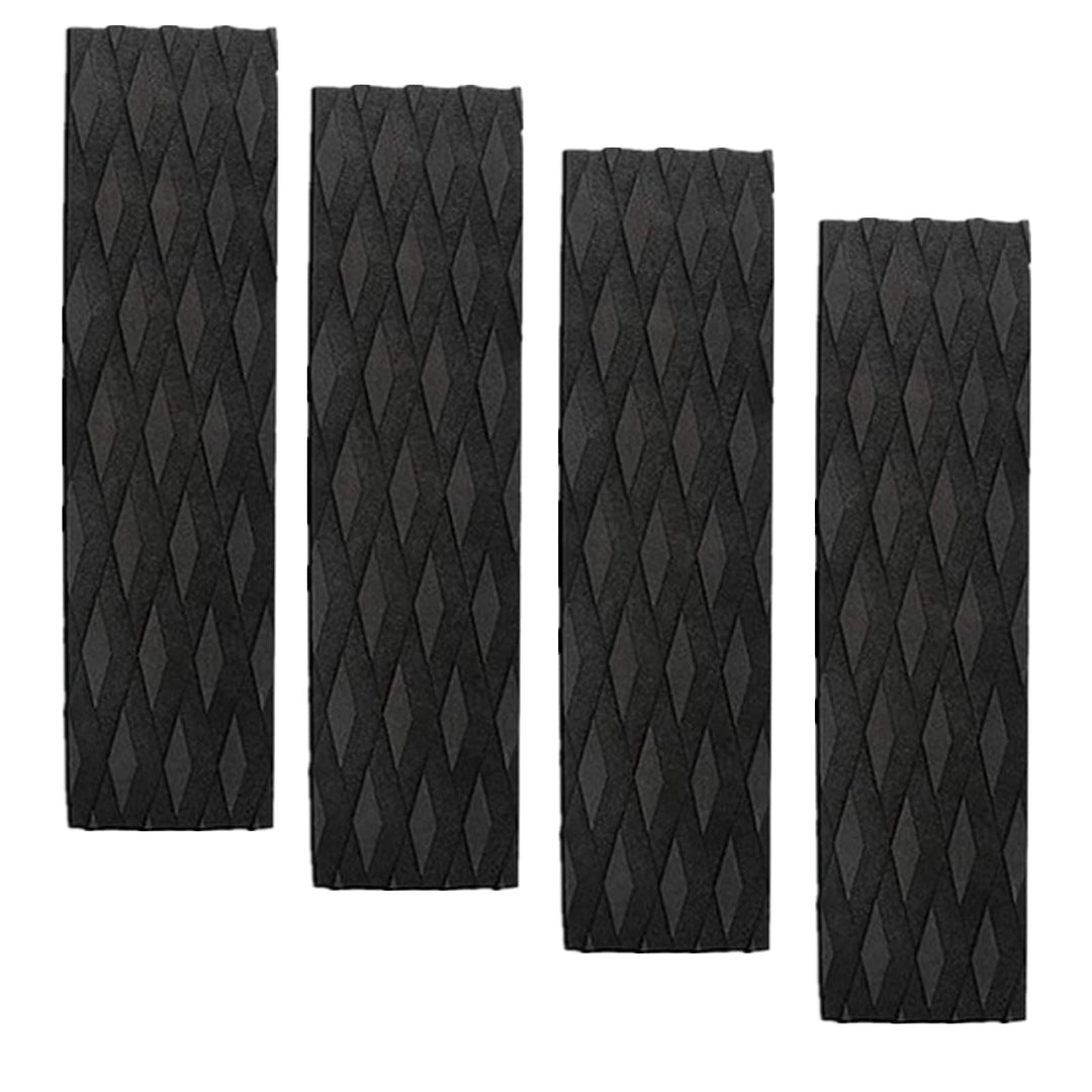 Surfboard Traction Pads, 4Pieces Black Surfing Front Traction Anti-Slip Pad for Surfboards, Skimboards, Shortboards, Longboards and Kayak