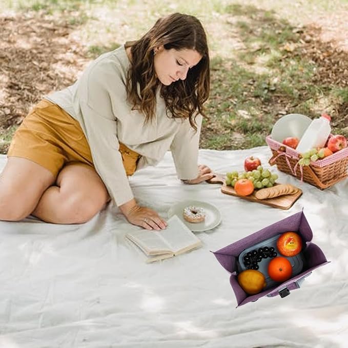 Unisex Insulated Lunch Bag, Purple, 8.8" x 6" x 9"