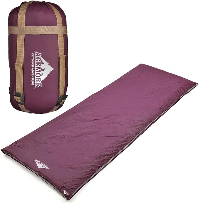 AGEMORE Ultralight Warm Weather Envelope Sleeping Bag, Lightweight Waterproof Compact Sleeping Bag, for Spring Summer & Fall, 75’’L X 30’’W Fit for Kids Teens Or Adults Outdoor Camping & Backpacking