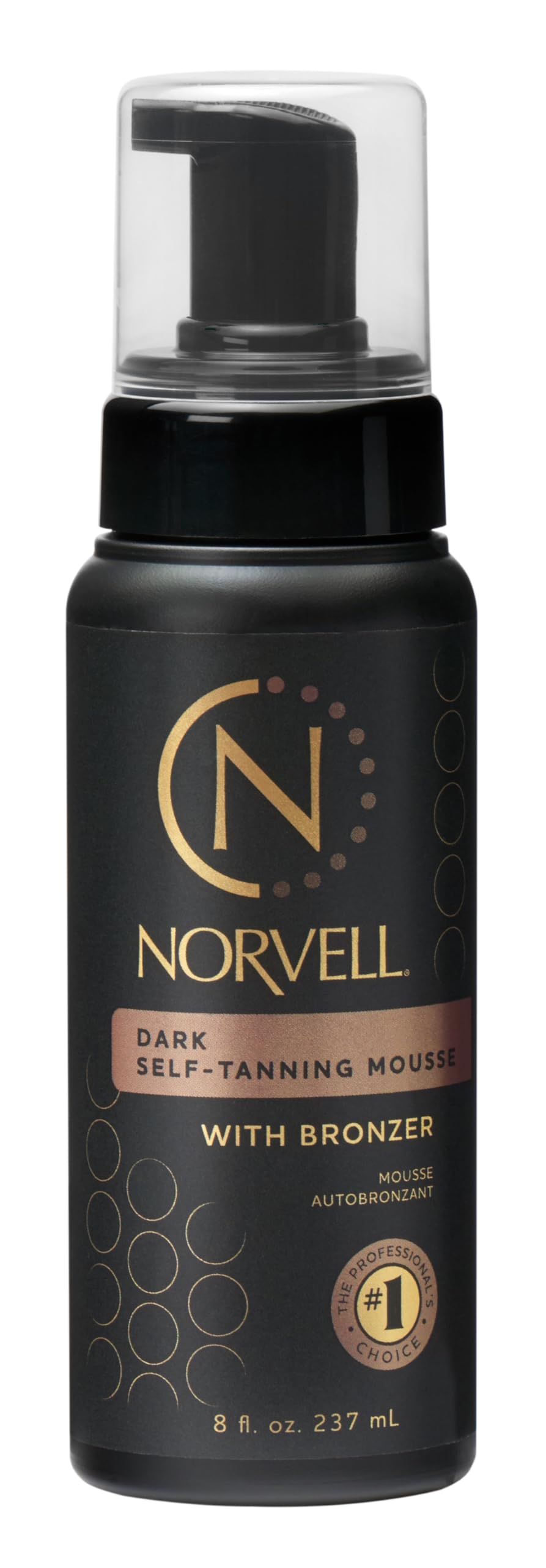 Norvell Sunless Self Tanner Mousse With Bronzer - Instant Natural Looking Bronzing Glow, 8 Fl.Oz.