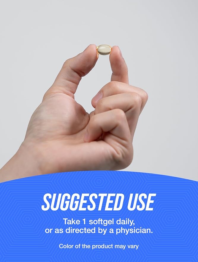 BulkSupplements.com Vitamin D3 5000IU Softgels - Cholecalciferol, D3 Supplement, Vitamin D 5000 IU - 1 Vitamin D3 Softgel (125mcg of Vitamin D) per Serving, 365 Count (Pack of 1)