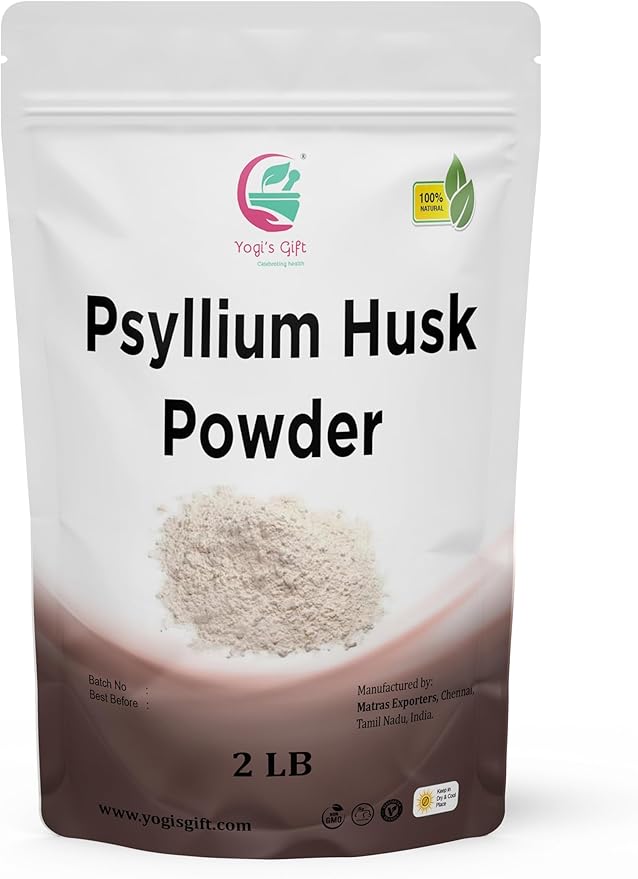 Psyllium Husk Powder 2 lb | 98% Purity | Premium Quality | Use for Baking, Cooking and Beverages | 100% Natural Fine Ground, Non GMO by Yogi's Gift®