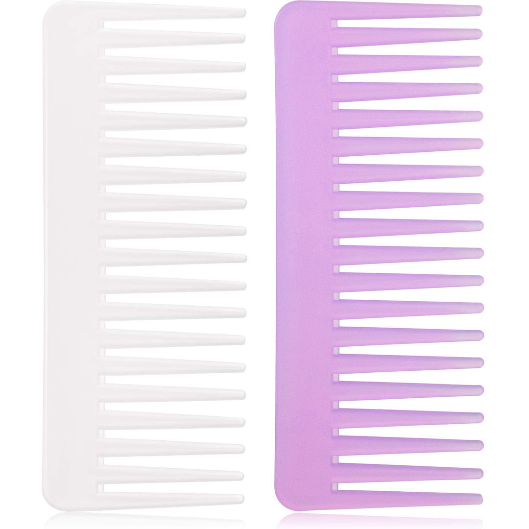 Large Hair Detangling Comb Wide Tooth Comb For Curly Hair Wet Dry Hair, No Handle Detangler Comb Styling Shampoo Comb (Purple, W