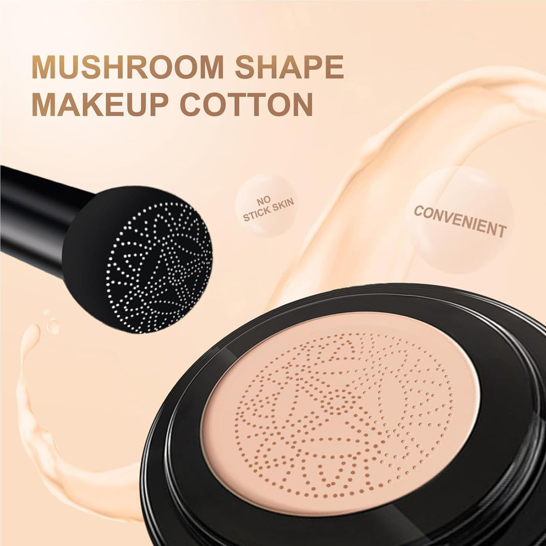 Jack and Jill Air Cushion CC Cream Photo-Ready Foundation Look In Seconds, Air Cushion CC Cream Mushroom Head, Natural Moisturizing CC Cream Makeup Long Lasting Concealer (Natural, 3.52 oz)