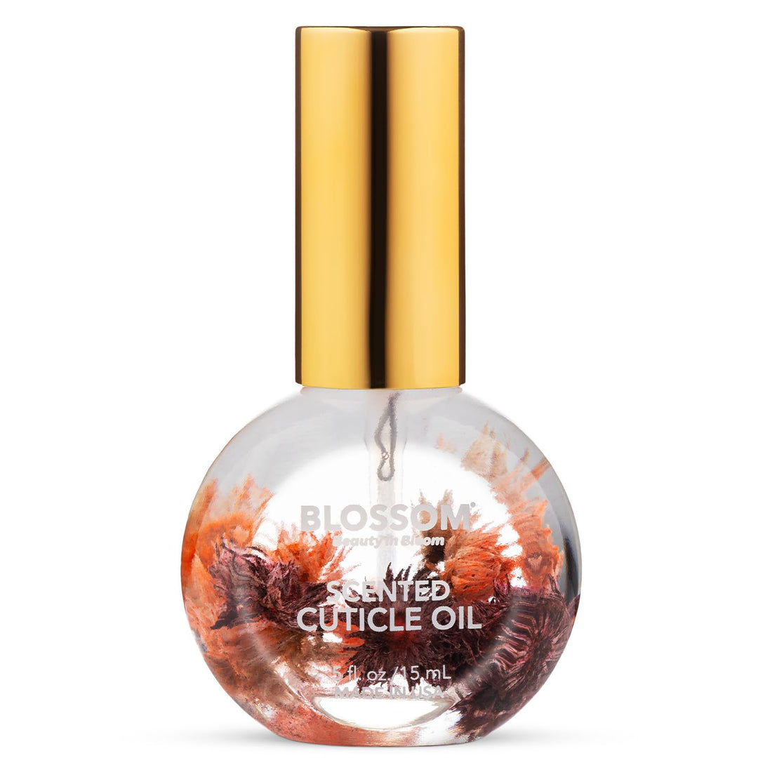 Blossom Cuticle Oil for Nails, Hydrating, Moisturizing, Gourmand Scented Nail Oil Cuticle Care, Infused with Real Flowers, Made in USA, 0.5 fl. oz, Chocolate Truffle
