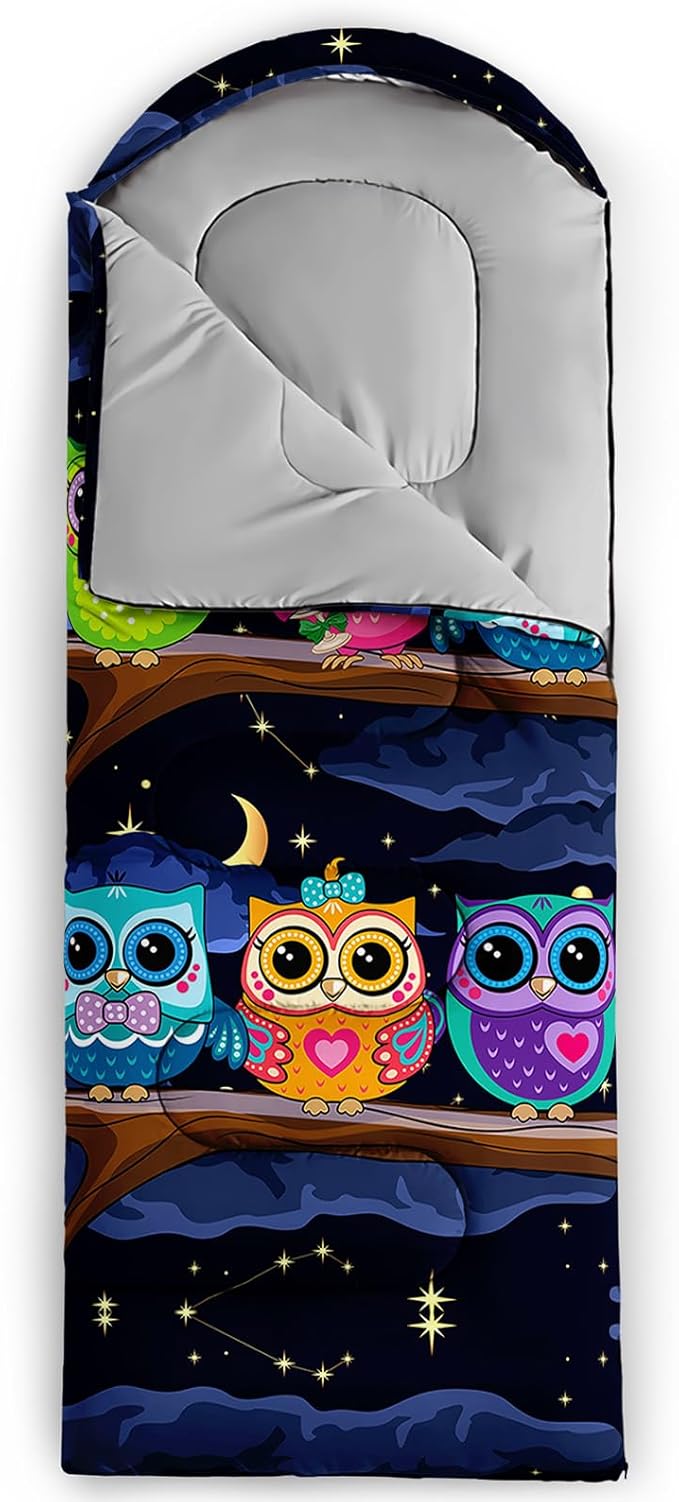 AILONEN Boys Sports Camping Sleeping Bags,Lightweight & Waterproof,3 Season Warm & Cool Weather,Black Player Basketball Sleeping Bags for Kids Adults,Travelling,Outdoors