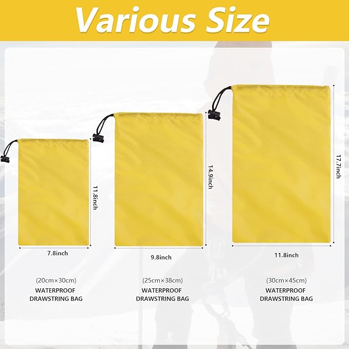 iMucci Upgrade Waterproof Drawstring Bag Sack Nylon Bag Ditty Bag for Gym Traveling, Hiking, Yoga, Shopping