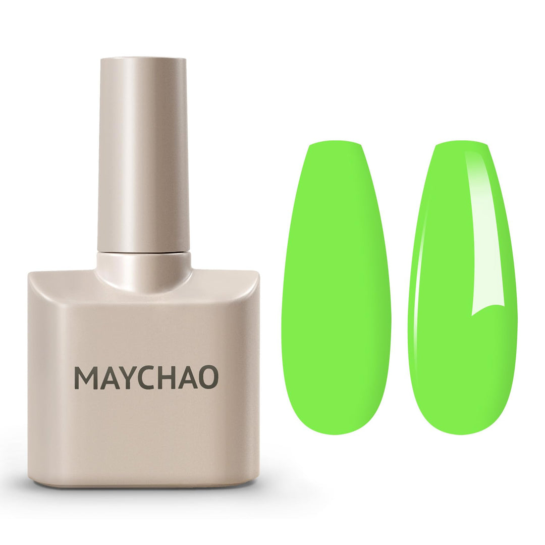 Maychao 15Ml Gel Nail Polish 1Pc Neon Green Gel Polish Soak Off Uv Led Nail Polish Nail Art Starter Manicure Salon Diy At Home,