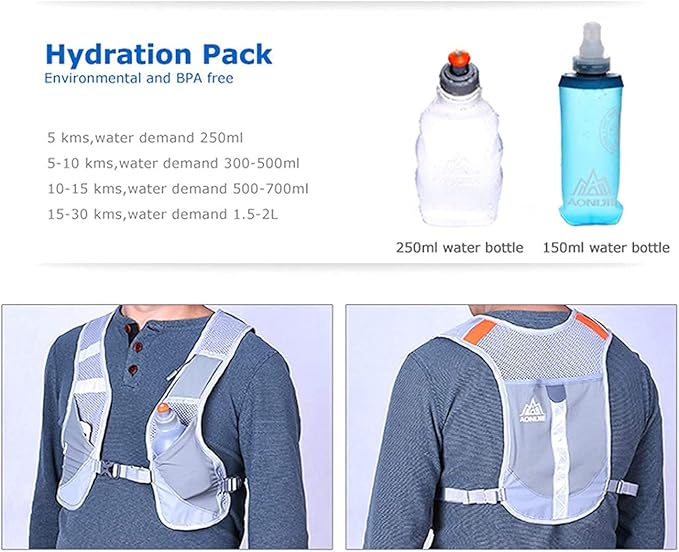 AONIJIE Marathon Running Vest Pack Water Hydration Backpack Outdoor Sport Bag Cycling Camping Climbing Rucksack