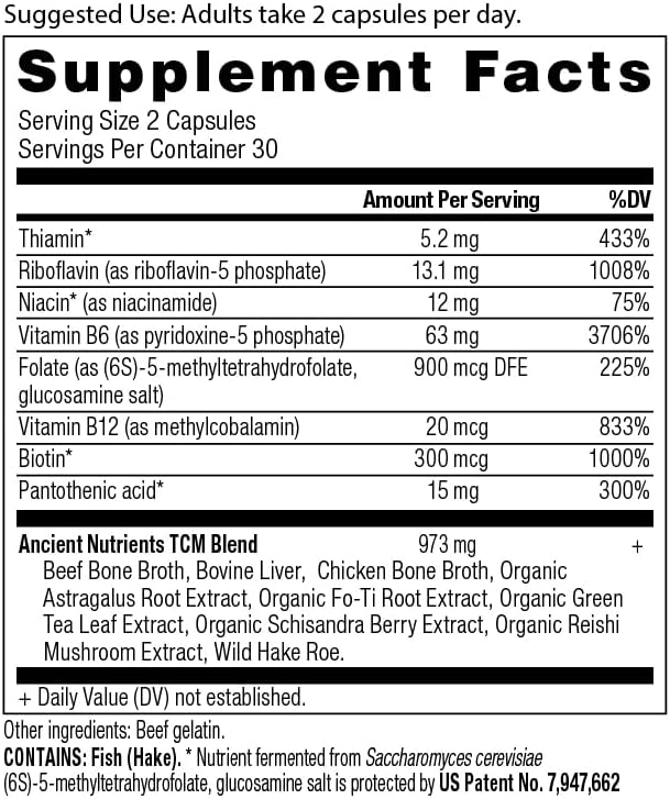Ancient Nutrition Vitamin B Complex Supplement, 8 Balanced B-Vitamins, Supports Healthy Energy Levels, Adaptogenic Herbs, Enzyme Activated, Paleo & Keto Friendly, 60 Capsules