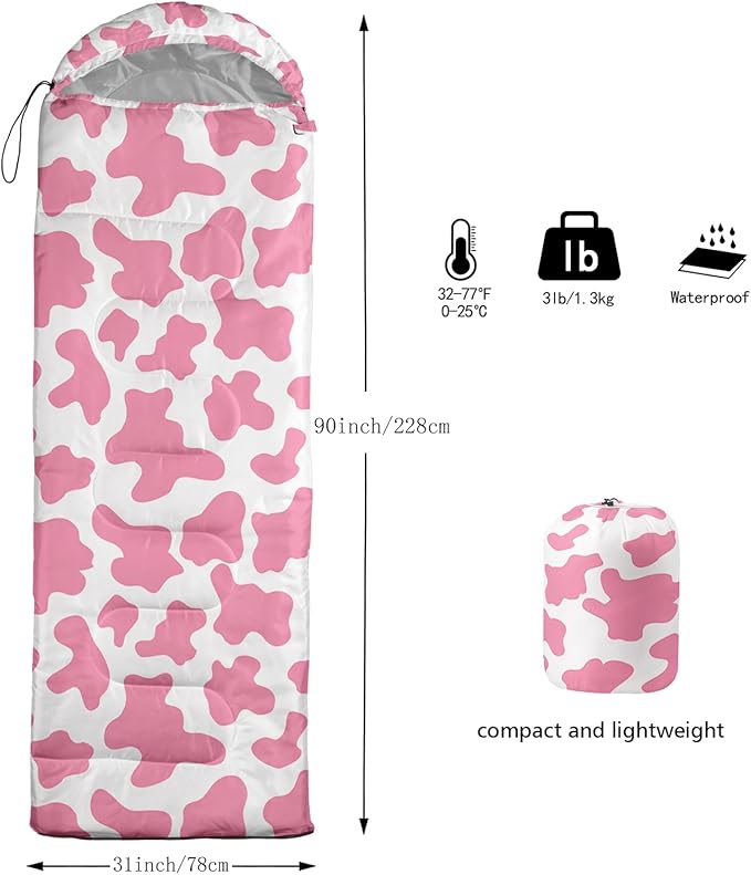 Axolotl Colorful Cats 3 Season Sleeping Bag for Kids, Girls, Teens - Warm and Cool Weather Pet Animal Theme, Waterproof Lightweight for Traveling, Outdoors Camping Equipment