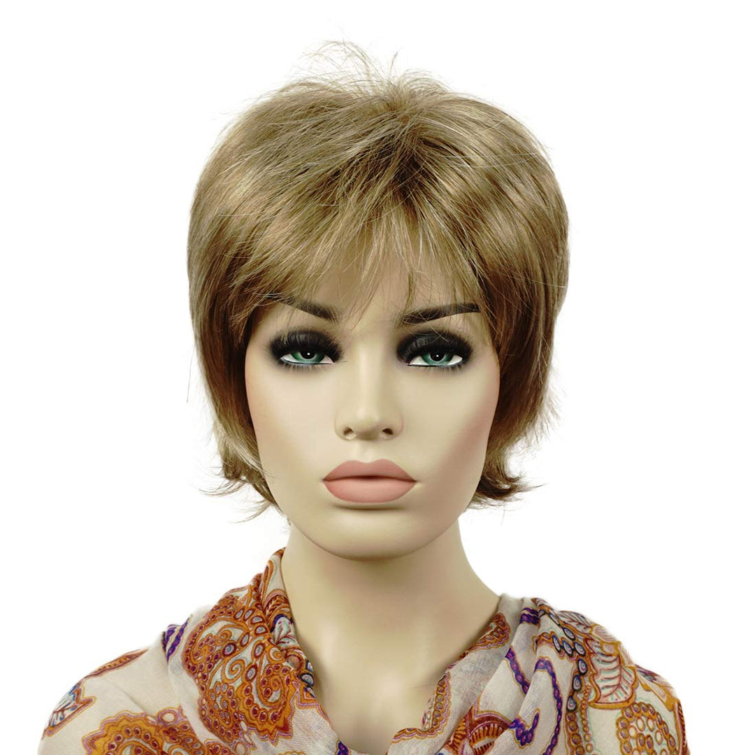 Lydell Short Layered Shaggy Full Synthetic Wigs (15H613 Blonde Mix)