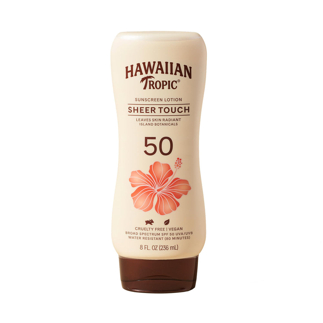 Hawaiian Tropic Sheer Touch Ultra Radiance Lotion Sunscreen SPF 50, 8oz | Hawaiian Tropic Sunscreen SPF 50, Sunblock, Broad Spectrum, Oxybenzone-Free, 8oz