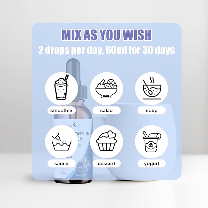 Calcium Potassium Magnesium Drops with Vitamin C,D,B6,400 mgMagnesium Drops for Overall Wellness-600mg Calcium, 1000mg Potassium(60ml)