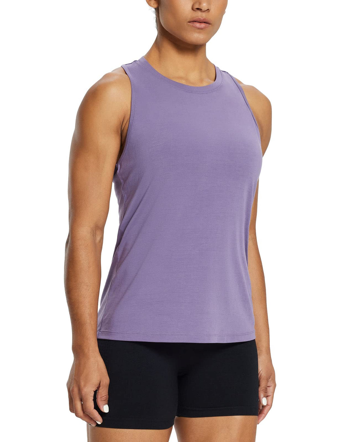 BALEAF Women's Workout Tank Tops Racerback Athletic Running Muscle Tank Gym Tennis Shirts Exercise Fitness Purple XS