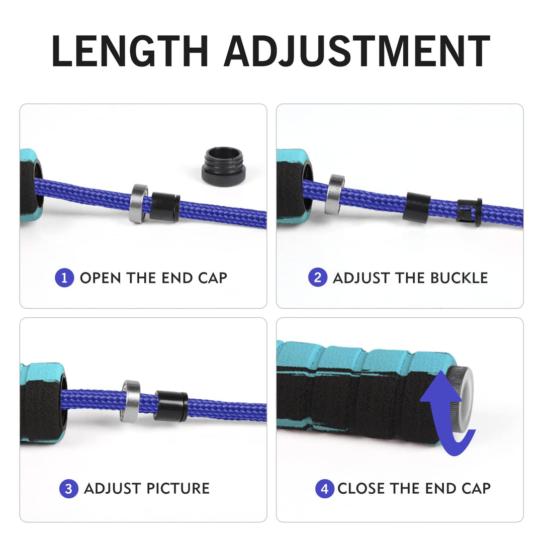 FITMYFAVO Jump Rope Cotton Adjustable Skipping Weighted jumprope for Women，Adult and Children Athletic Fitness Exercise Jumping Rope (Blue)