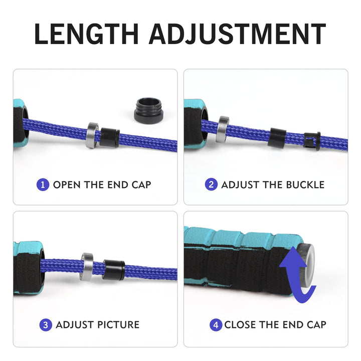 FITMYFAVO Jump Rope Cotton Adjustable Skipping Weighted jumprope for Women，Adult and Children Athletic Fitness Exercise Jumping Rope (Blue)