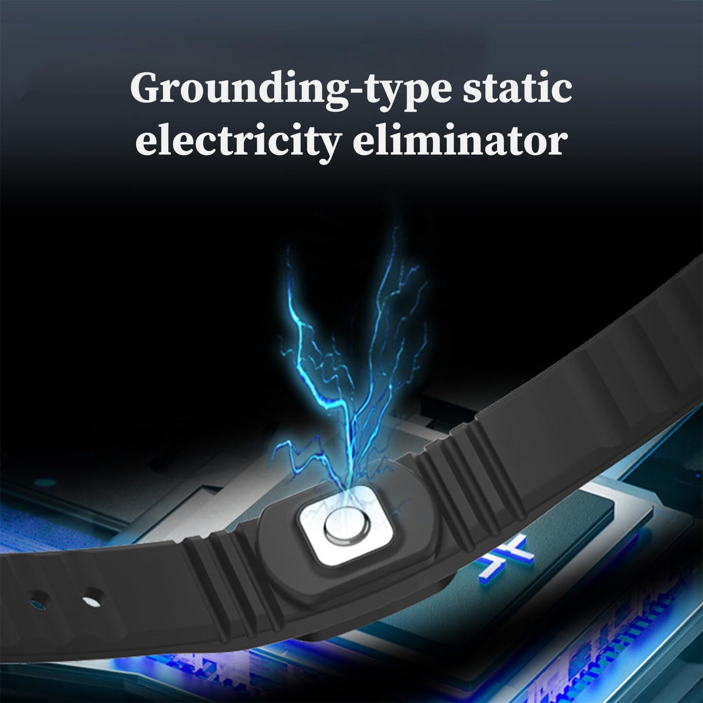 Smart Anti-Static Bracelet, 25x1.5cm ABS Silicone Wrist Band for Shock Protection, Electronics Work, DIY Repair, Home, Office, PC, Gadget Maintenance, Daily Use