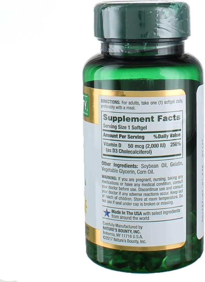 Nature's Bounty D3-2000 IU Super Strength - 150 Softgels, Pack of 6