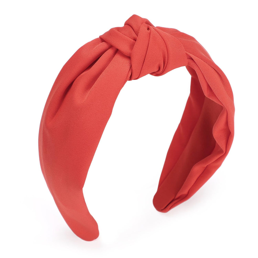 Etercycle Headband For Women, Knotted Wide Headband, Yoga Hair Band Fashion Elastic Hair Accessories For Women (Red)
