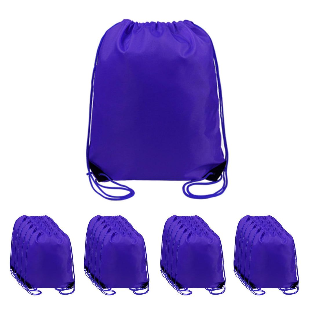 BeeGreen 20 pieces Wholesale Royal Blue Drawstring Backpack Bags Cinch Bags Bulk Heavy Duty String Backpack Machine Washable Lightweight Sackpack Sport Bags for Men Women