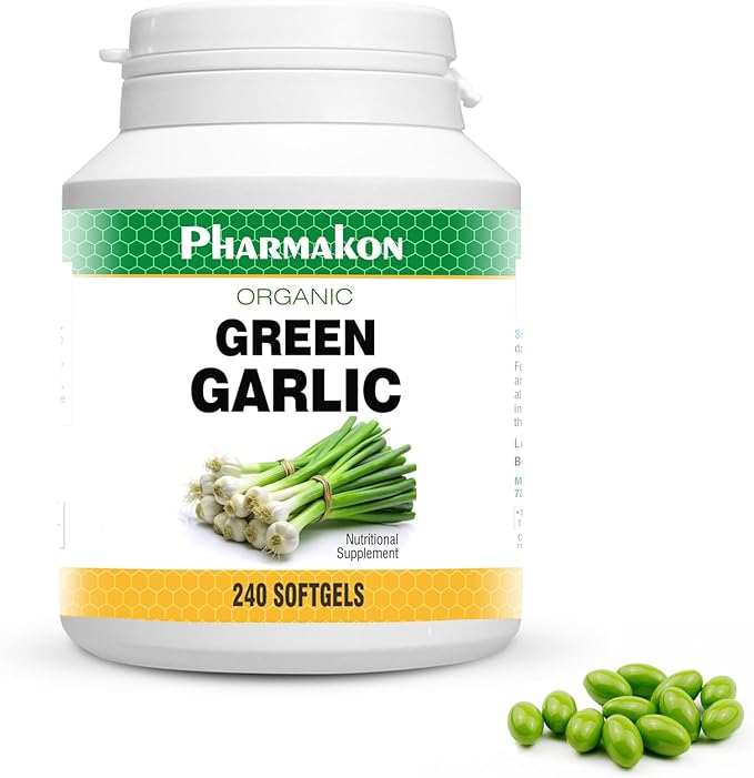 Organic Green Garlic, Potent Softgels, Wholesome, Reduced Odor.