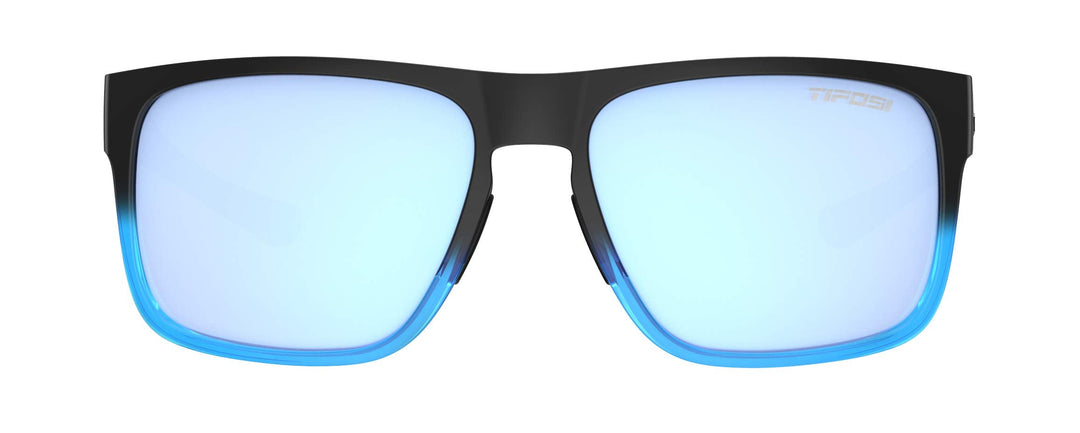 Tifosi Optics Swick Sunglasses Bundle with Case and Eyewear Straps (Onyx Blue Fade/Sky Blue Mirror)