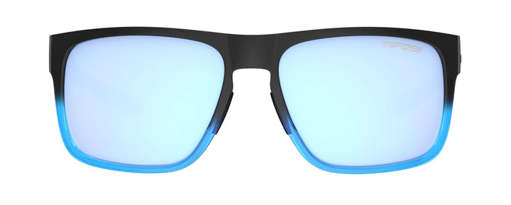 Tifosi Optics Swick Sunglasses Bundle with Case and Eyewear Straps (Onyx Blue Fade/Sky Blue Mirror)