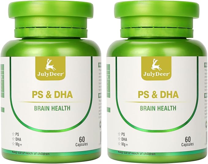 2 Bottles Magnesium L-threonate -100mg, DHA-100mg, Phosphatidylserine-40mg, Magnesium Complex Supplements for The Elderly Kids Brain Health and Cognitive Support Improve Brain - 120 Capsules