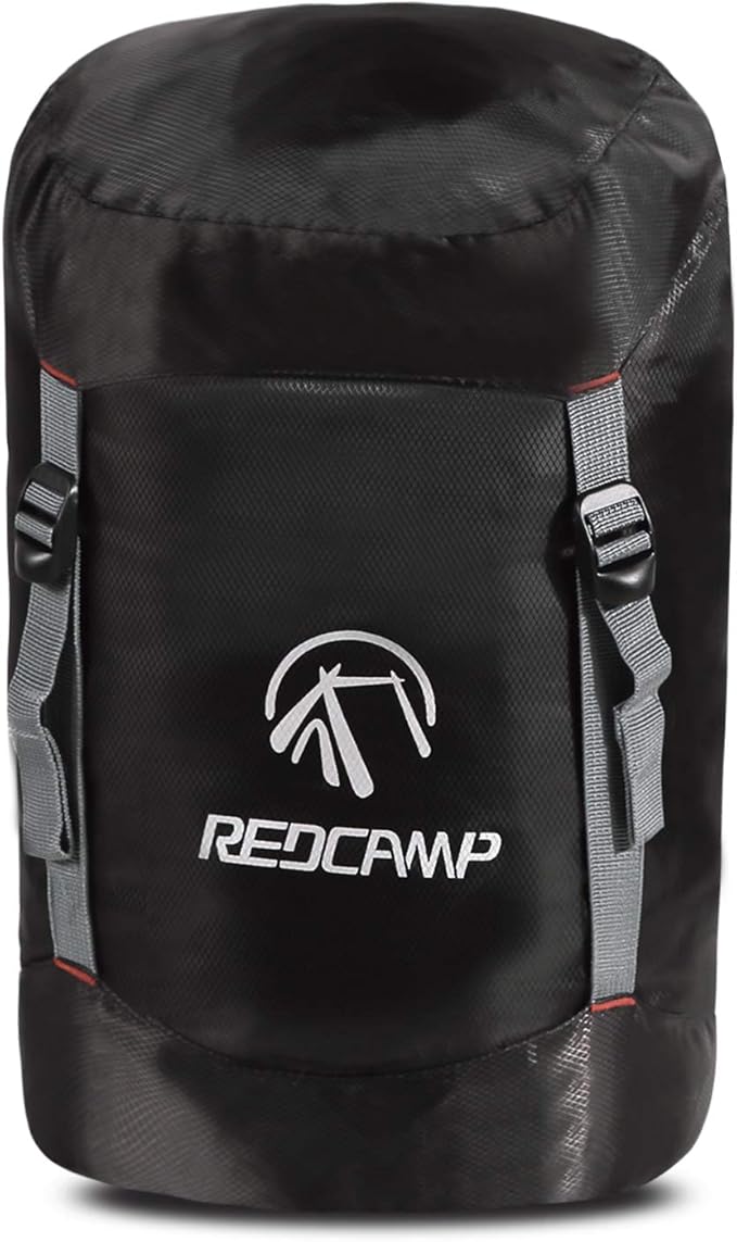 REDCAMP Sleeping Bag Stuff Sack, Black M, L, XL and XXL Compression Sack, Great for Backpacking and Camping