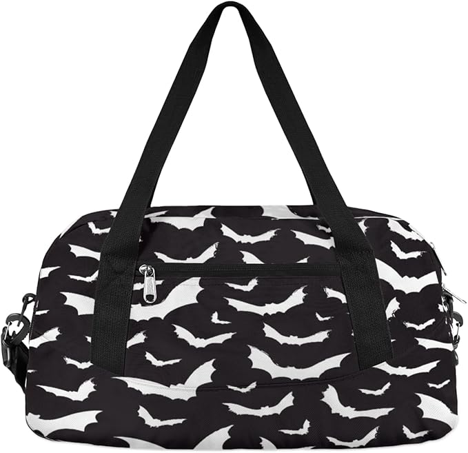 Halloween Bats Kids Overnight Duffle Bags Boys Girls Teen Sports Gym Bag for Weekender Travel Gymnastics Dance Ballet