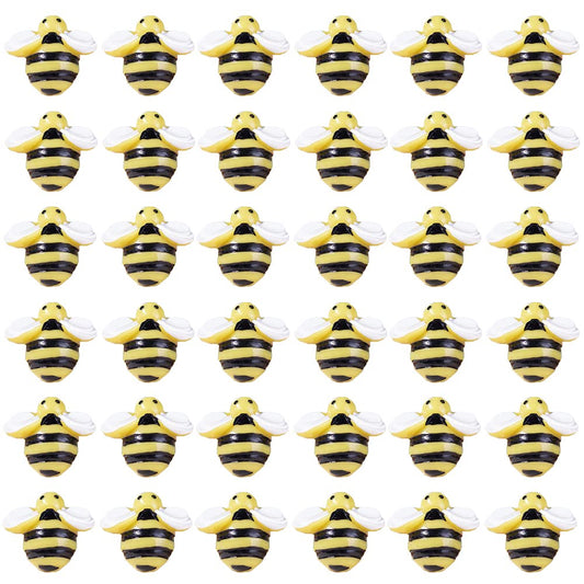 "50 Pcs Tiny Resin Bees Decor Bumblebee Decorations Bumble Bee Shaped Craft Embellishment for Embellish Card Making Decoration Yellow "