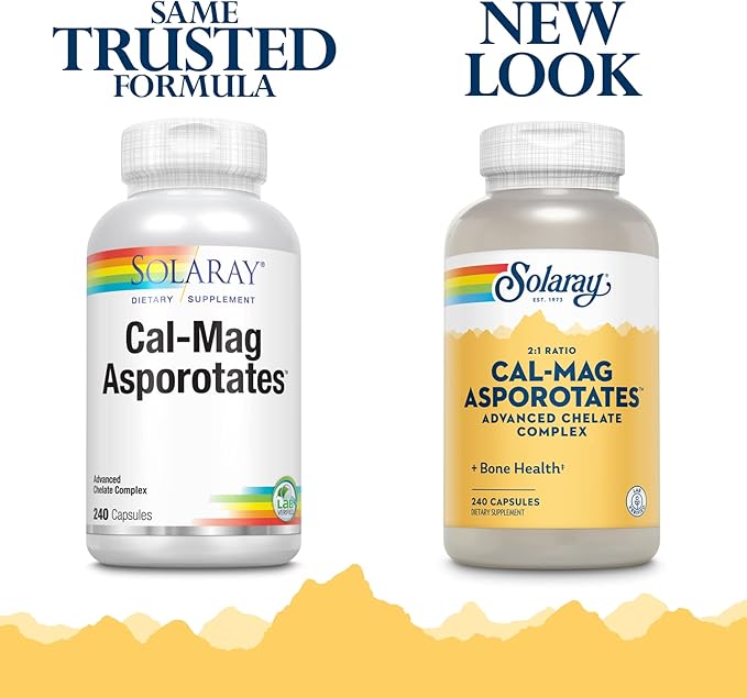 Solaray Calcium and Magnesium Asporotate Capsules | 240 Count