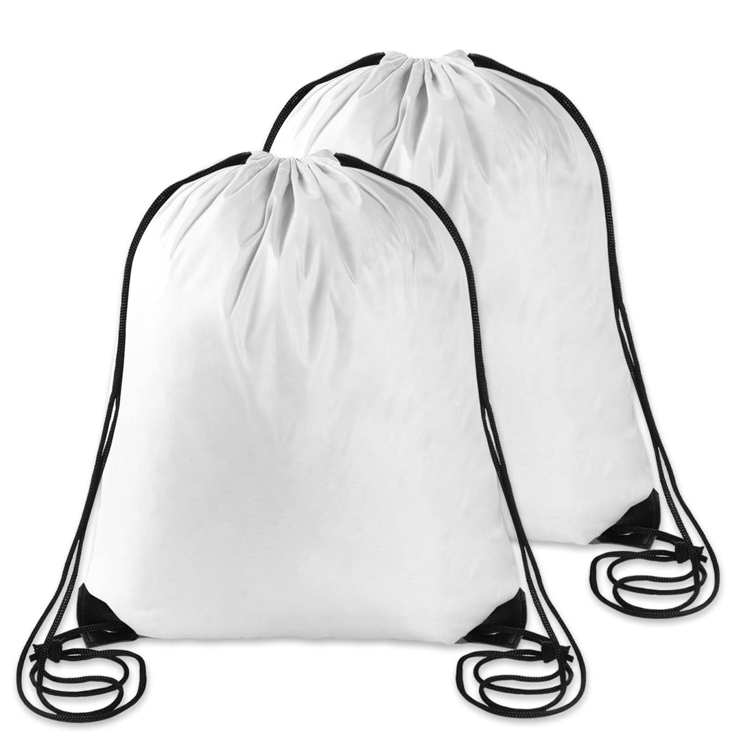 Sliverdew 2 Pcs Drawstring Backpack Bags Sports Cinch Sack White Drawstring Gym Bag Draw String Backpack Bulk Swimming String Bags