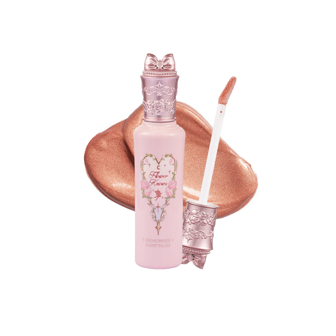 Flower Knows Midsummer Fairytales Liquid Highlighter,Shimmering Face & Body Illuminator,Glow Finish,Blendable & Long-lasting Radiance for Women & Girls(02 Sunset Forest)