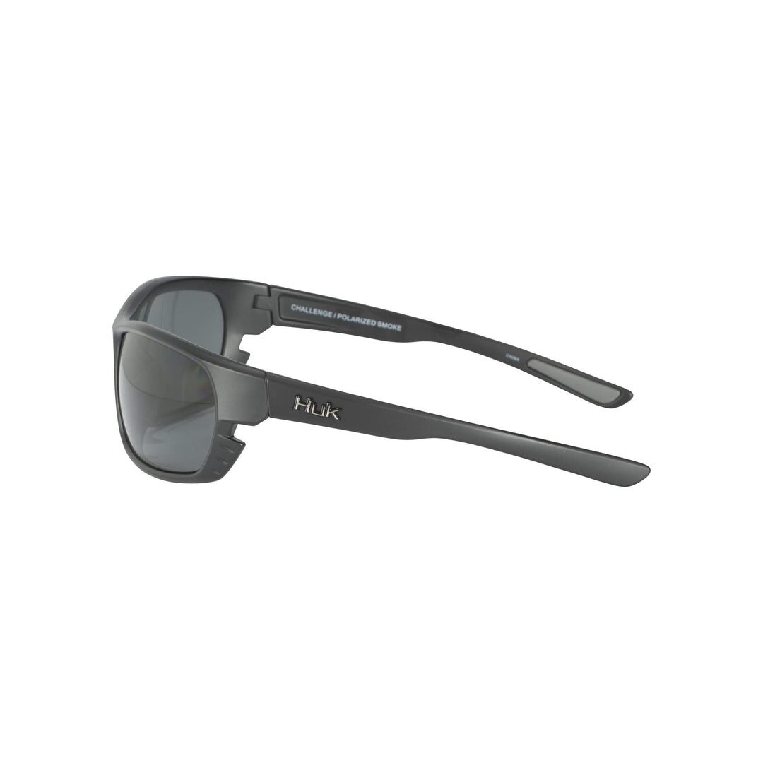 HUK Sunglasses, Polarized Lens Eyewear with Performance Frames, Fishing, Sports & Outdoors Sunglasses, (Challenge) Gray/Matte Black, Medium/Large