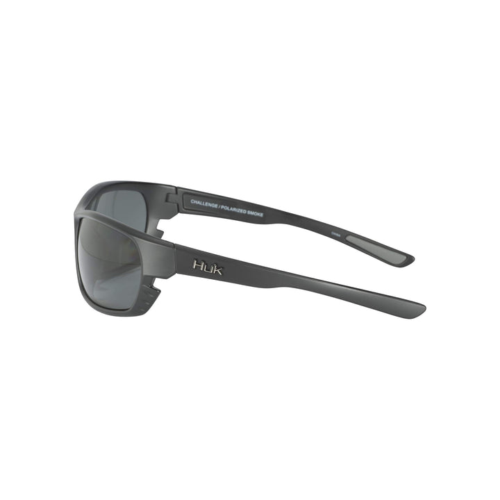 HUK Sunglasses, Polarized Lens Eyewear with Performance Frames, Fishing, Sports & Outdoors Sunglasses, (Challenge) Gray/Matte Black, Medium/Large