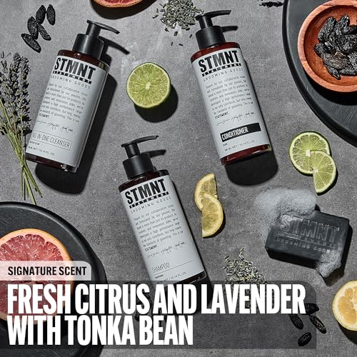 STMNT Grooming Goods Shampoo | SLS/SLES Sulfates Free | Activated Charcoal & Menthol | Removes Build Up | Fuller Feeling Hair