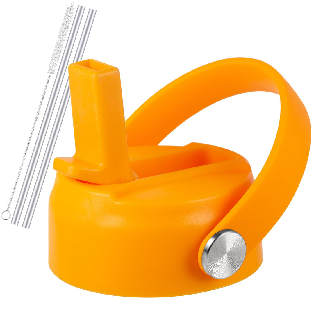 RRegeny Straw Lid for Hydro Flask Wide Mouth 32 40 oz, Straw Lids with Flexible Handle and Straws Compatible with HydroFlask, Replacement Sports Flex Cap Wide Mouth Top 32 40 oz