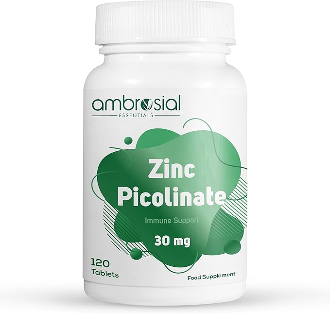 Ambrosial Zinc Picolinate 30mg Tablets Pack of 1-120 Tablets