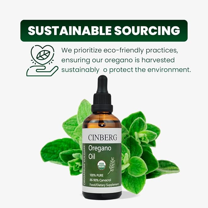 Premium 100% Pure Organic Oregano Oil (Origanum Vulgare) - Certified, Wild-Sourced, Therapeutic Grade Food Oil for Immune Support - Antibacterial & Antifungal - Rich in Antioxidants