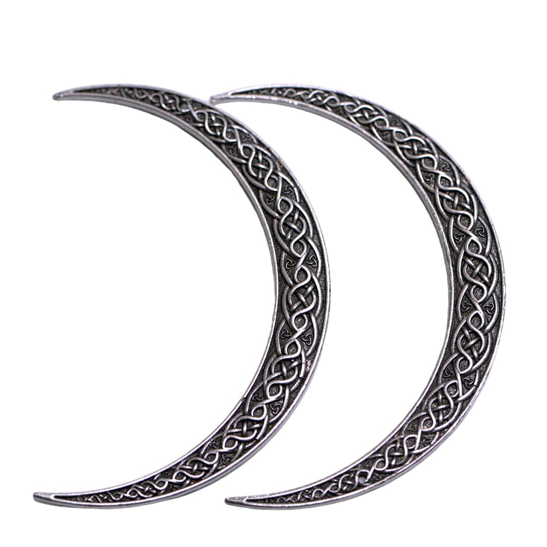 LANGHONG 2PCS Moon Crescent Hairpin For Women Viking Hair Stick Forks Knot Hair Styling Pins (ZZAS)