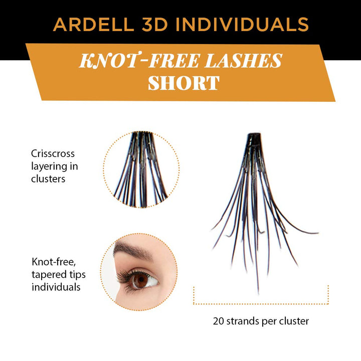 Ardell Individual Lashes Trios Long Black - Lightweight, DIY Lash Clusters, Easy to Apply Eyelash Extensions, 4 Pack