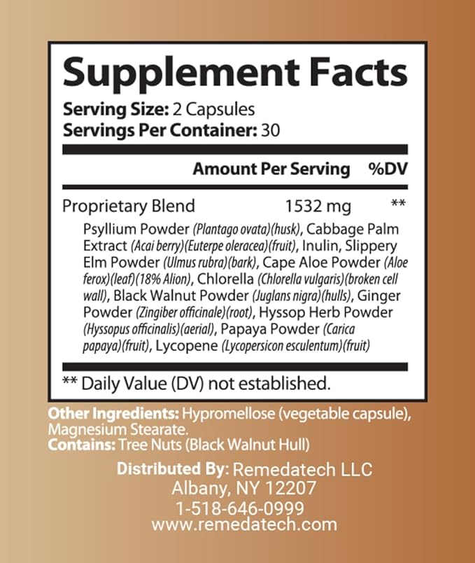 Psyllium Husk Plus – with Acai Berry, Natural Soluble Fiber, Prebiotic Fiber, Bulk Laxative - Supports Regularity, Digestive & Gut Health - Helps with Constipation & Diarrhea – 60 Capsules